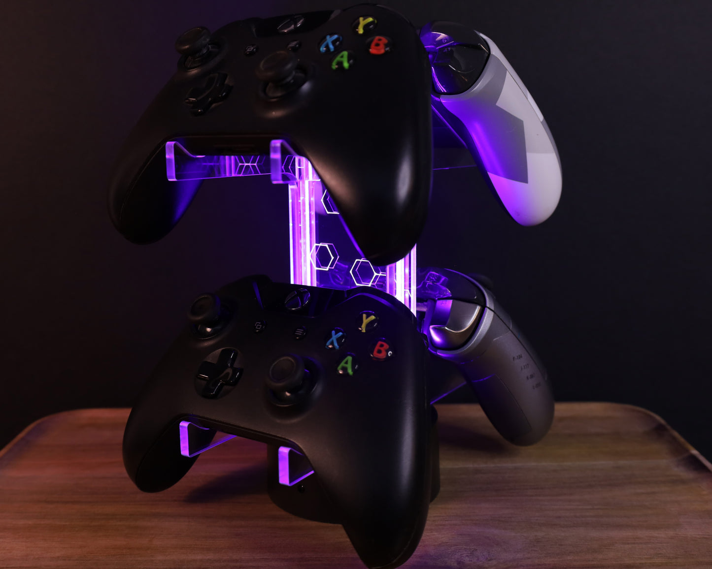 4 Controller Stand Universal for Gaming Stations | Light Up | Xbox Series X/S PlayStation 4/5 Nintendo Switch